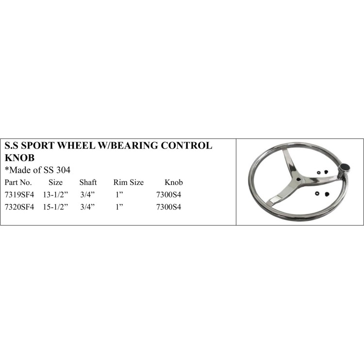 Stainless Steel Sport Wheel with Bearing Control Knob