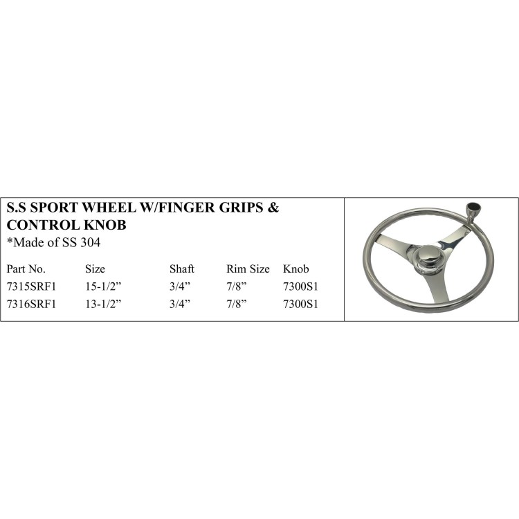 S.S. Sport Wheel with Finger Grips and Control Knob