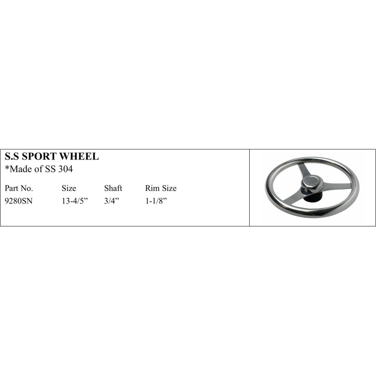S.S. Sport Wheel - High-Quality Marine SS 304