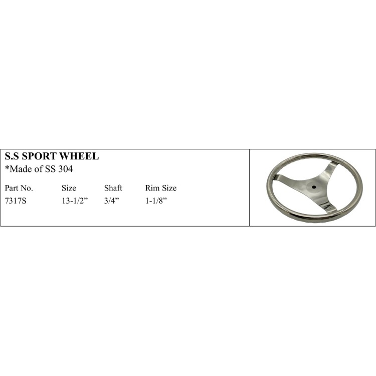 S.S. Sport Wheel made of quality SS 304 material