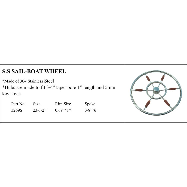 S.S. Sail-boat Wheel crafted from 304 Stainless Steel