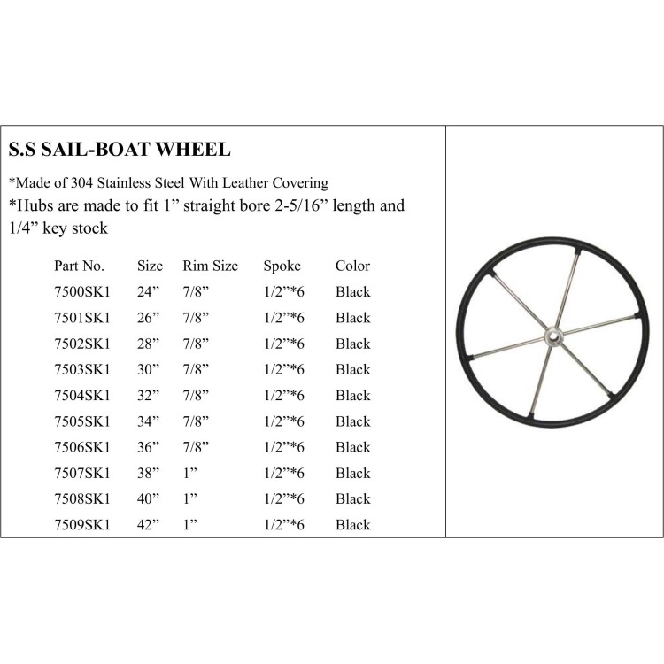S.S. Sail-boat Wheel in Various Sizes