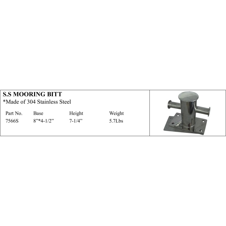 S.S. Mooring Bitt made of 304 Stainless Steel