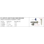 Clamp On Adjustable Rod Holder made of 304 Stainless Steel