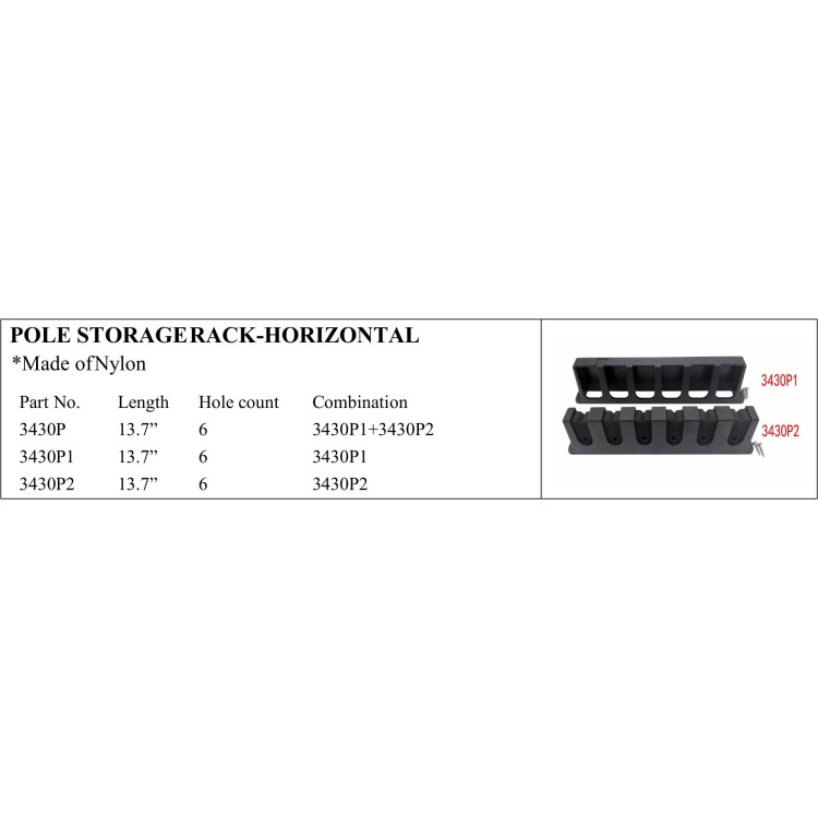 Pole Storage Rack - Horizontal, Marine-Grade Nylon