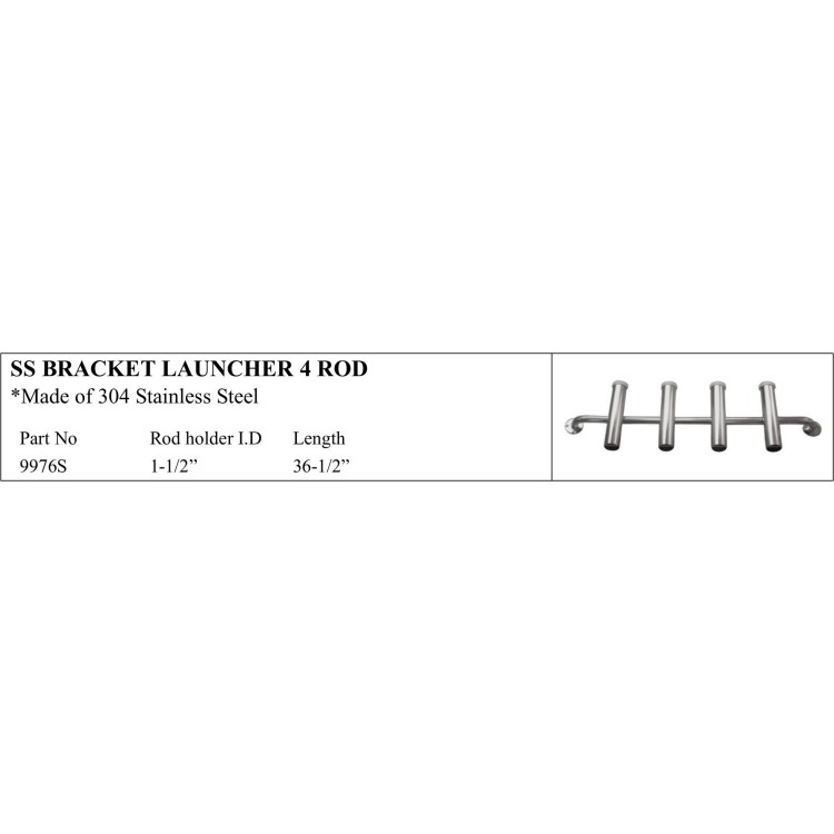 S.S. Bracket Launcher 4 Rod Stainless Steel Holder