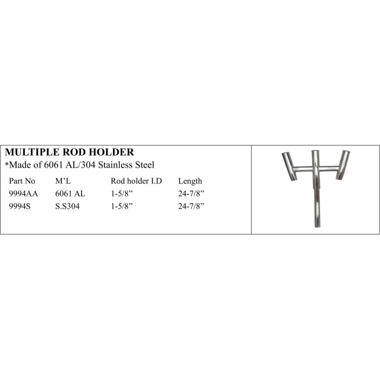 Multiple Rod Holder made from 6061 AL/304 Stainless Steel