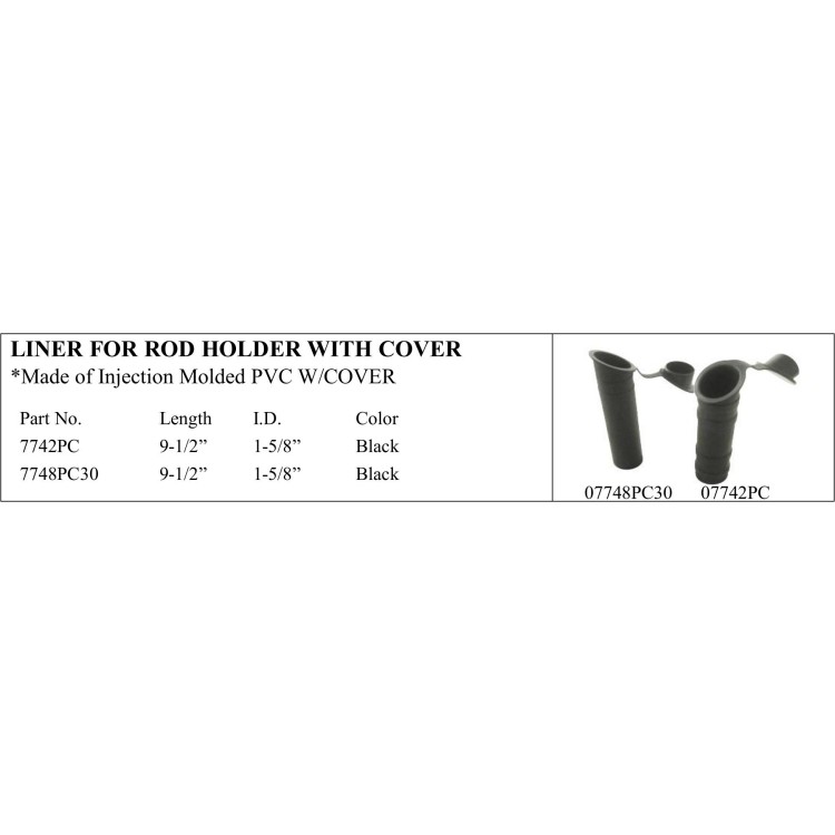 Liner for Rod Holder with Cover - Black PVC
