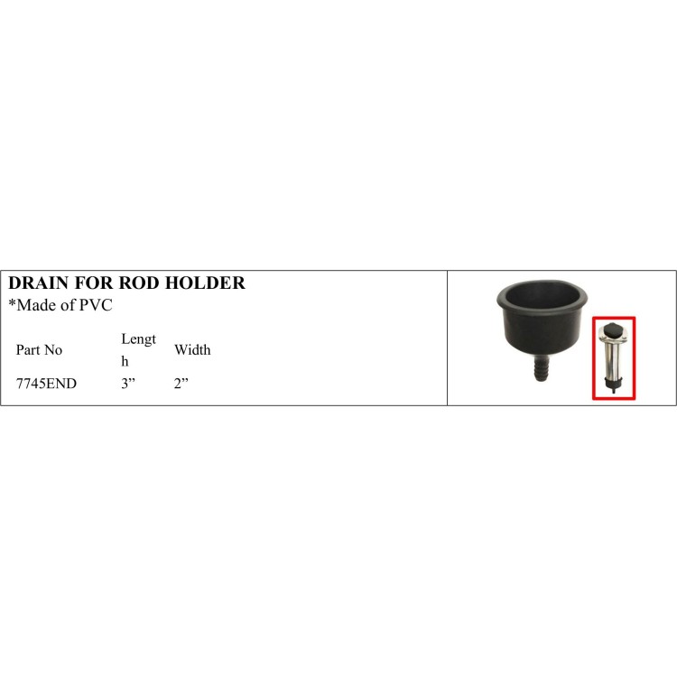 PVC Drain for Rod Holder