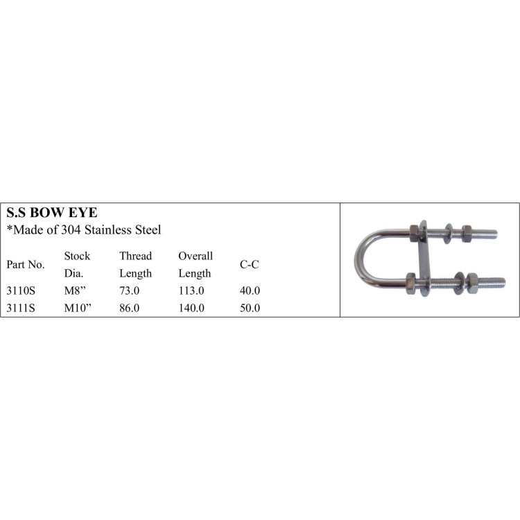 304 Stainless Steel Bow Eye for Marine Use