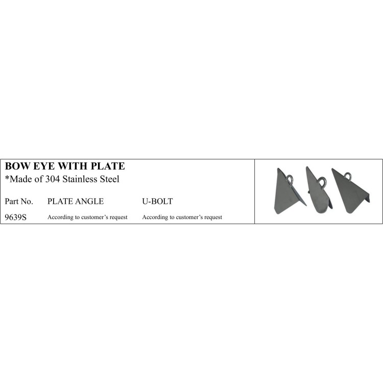 Bow Eye with Plate - 304 Stainless Steel