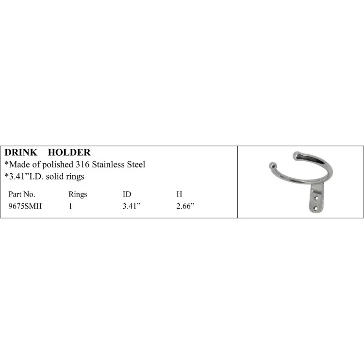 Polished 316 Stainless Steel Drink Holder