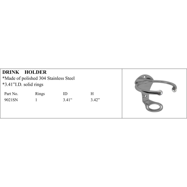 Polished Stainless Steel Drink Holder for Marine Use