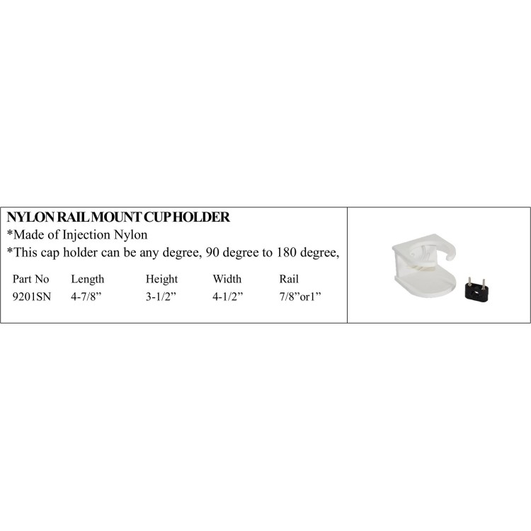 Nylon Rail Mount Cup Holder