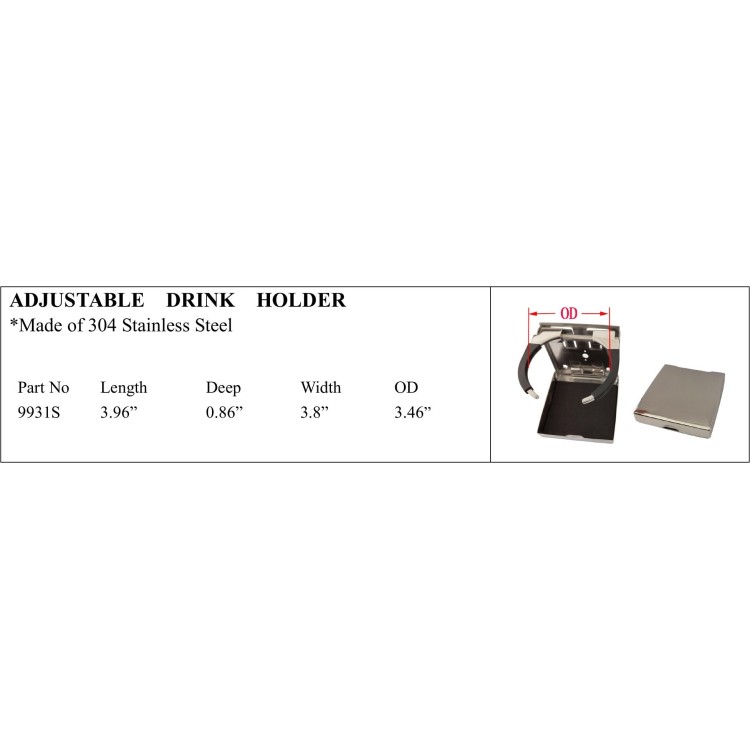 304 Stainless Steel Adjustable Drink Holder
