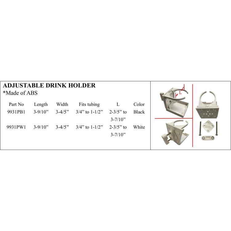 Adjustable Drink Holder for Marine Use