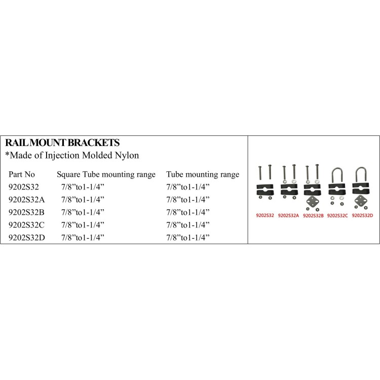 Durable Nylon Rail Mount Brackets for Marine Use