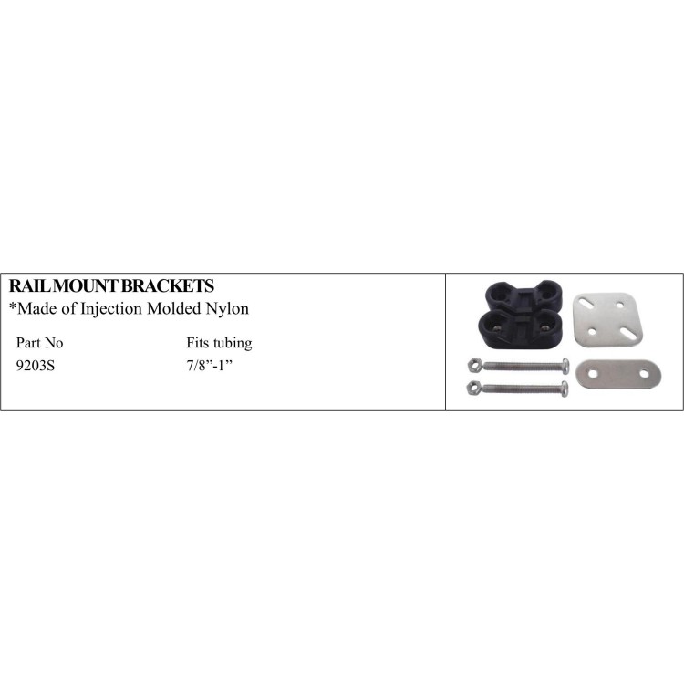 Rail Mount Brackets - Nylon 9203S, fits 7/8"-1" tubing