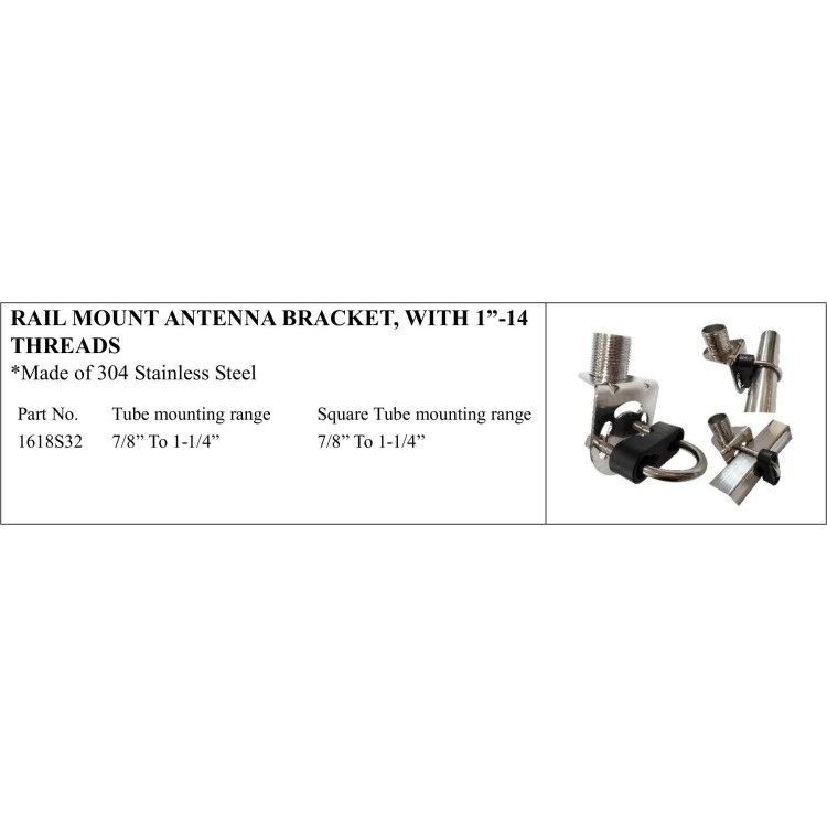Rail Mount Antenna Bracket with 1”-14 Threads