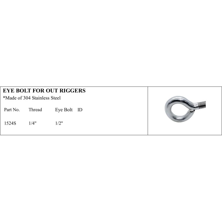 304 Stainless Steel Eye Bolt for Out Riggers