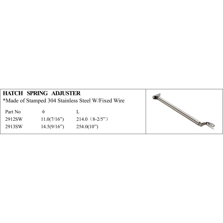 Stainless Steel Hatch Spring Adjuster for Marine Use