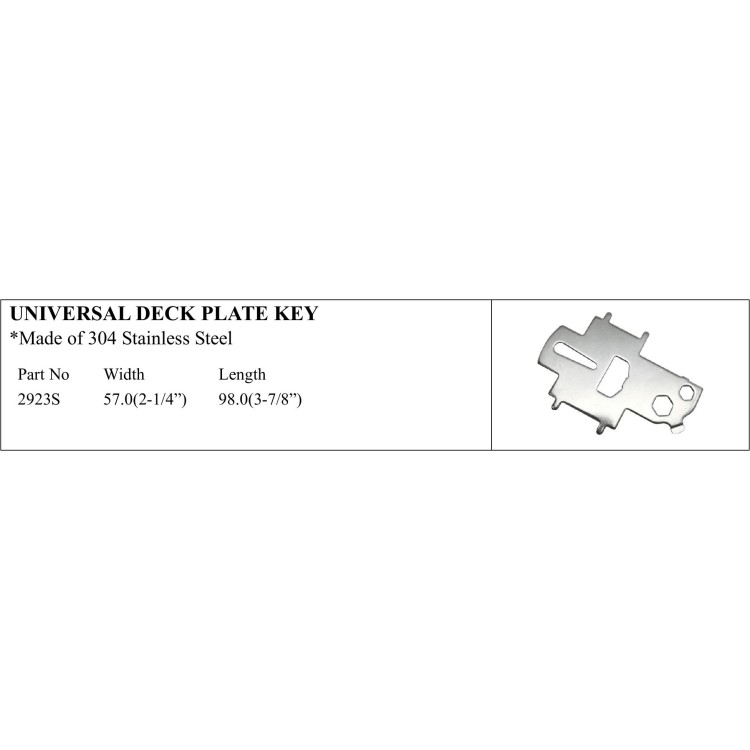 Universal Deck Plate Key in Stainless Steel