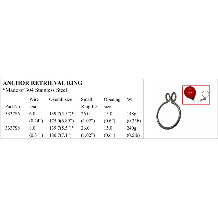 Anchor Retrieval Ring - 304 Stainless Steel