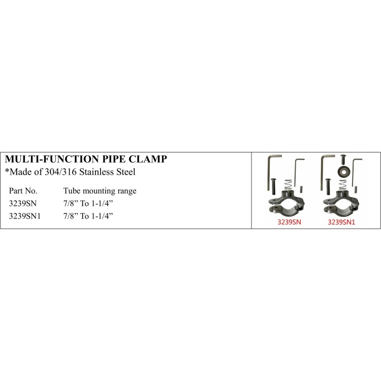 Multi-function Pipe Clamp in Stainless Steel for Marine Use
