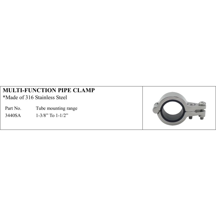 Multi-function Pipe Clamp, 316 Stainless Steel