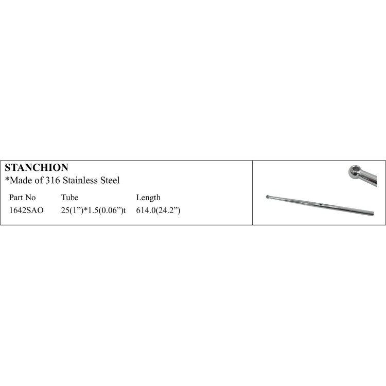 316 Stainless Steel Stanchion for Marine Use