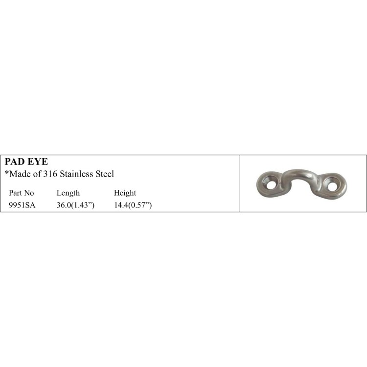 Pad Eye 316 Stainless Steel Marine Fitting