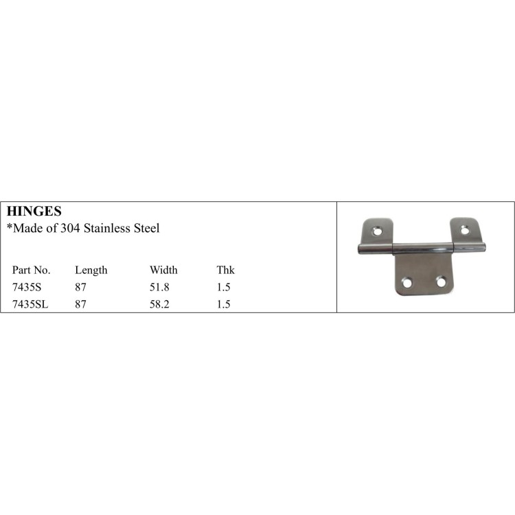304 Stainless Steel Marine Hinges