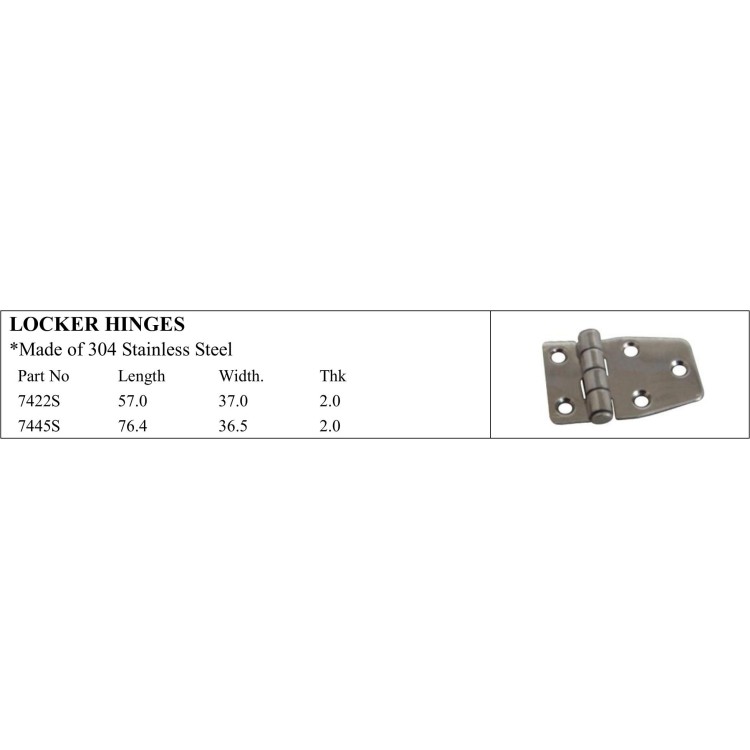 Stainless Steel Locker Hinges for Marine Use