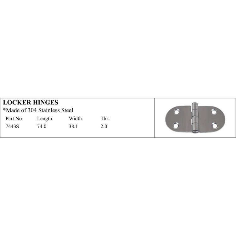 304 Stainless Steel Locker Hinges - Wholesale Marine Catalog