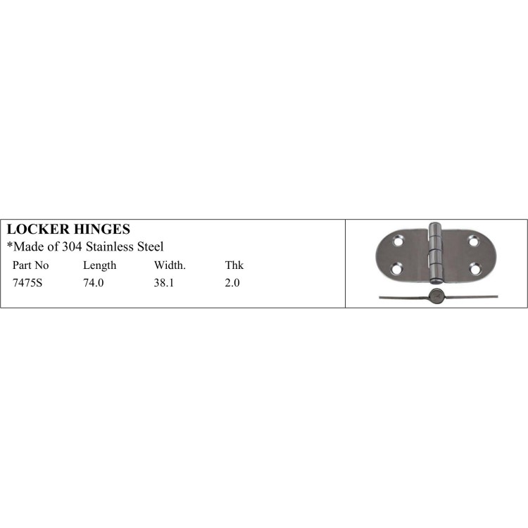 Premium 304 Stainless Steel Locker Hinges