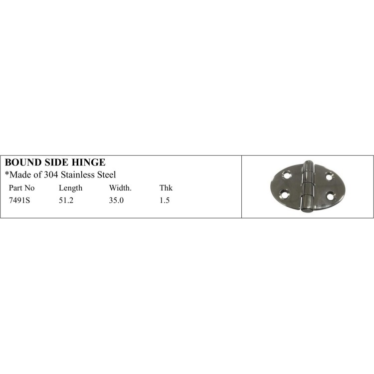 304 Stainless Steel Bound Side Hinge