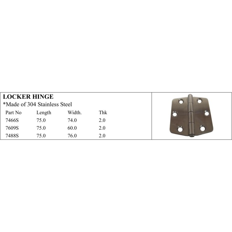 Stainless Steel Locker Hinge for Durable Marine Use