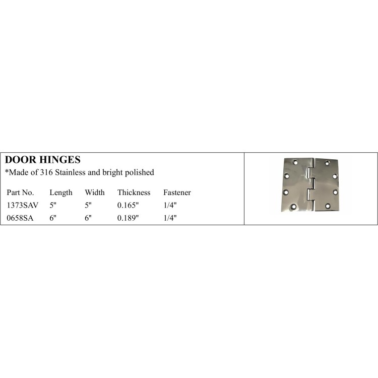 316 Stainless Steel Door Hinges - Available in Bulk
