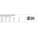 Short Side Offset Hinges - 304 Stainless Steel