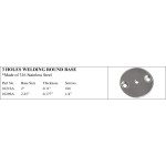 3 Holes Welding Round Base - Stainless Steel 316