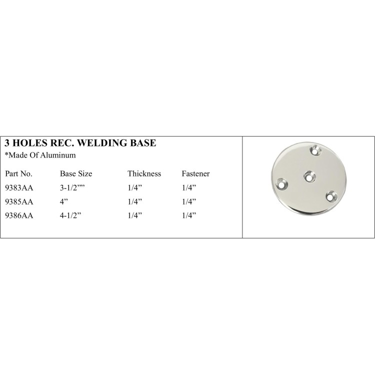 3 Holes Rec. Aluminum Marine Parts