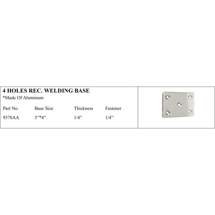 4 Holes Aluminum Base 3x4 for Marine Use
