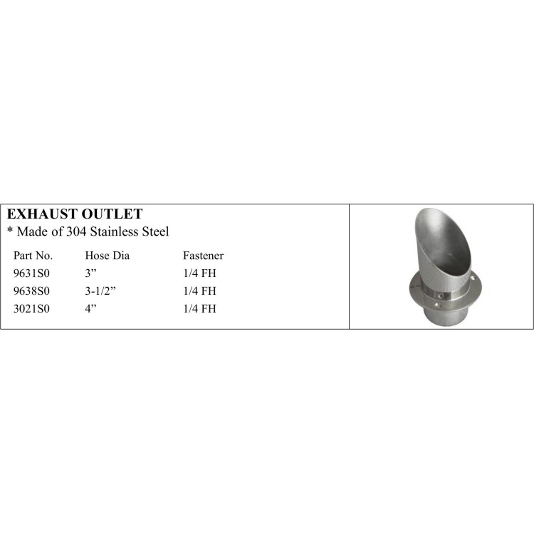 Exhaust Outlet - 304 Stainless Steel Marine Product