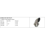 Exhaust Outlet - 304 Stainless Steel for Marine Use