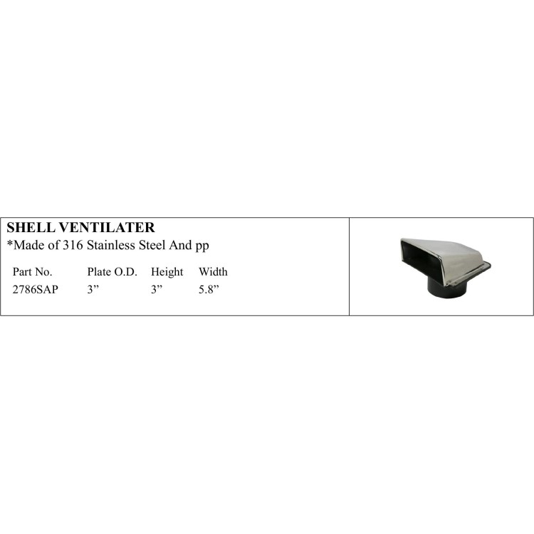 Shell Ventilator crafted from durable Stainless Steel