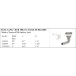 Fuel Tank Vent Round Head, 90 Degree - Marine Grade