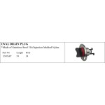 Oval Drain Plug - Stainless Steel 316/Nylon