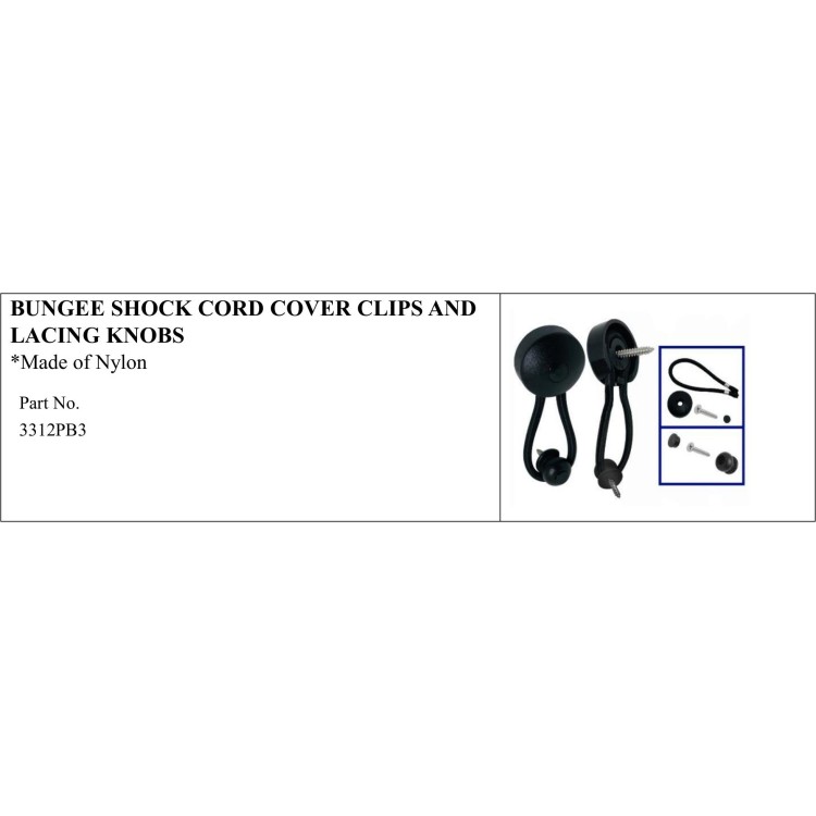 Bungee Shock Cord Clips and Lacing Knobs, Marine Supply