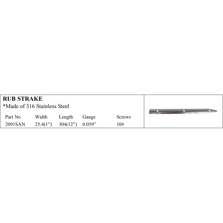 Rub Strake - Durable 316 Stainless Steel