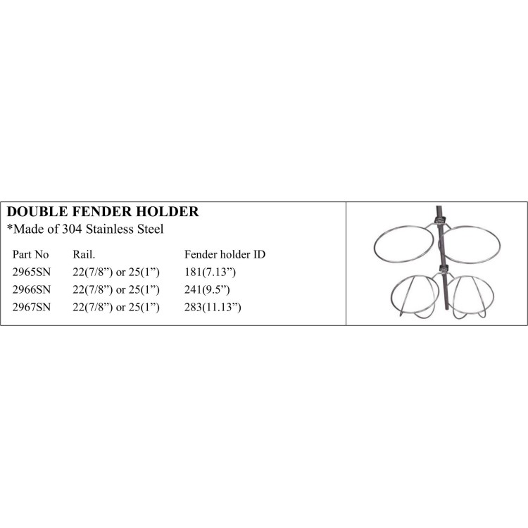 Double Fender Holder made of 304 Stainless Steel